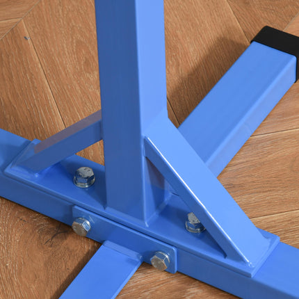 Height Adjustable Kids Gymnastics Horizontal Bar with Steel Frame and Wood Top - Blue
