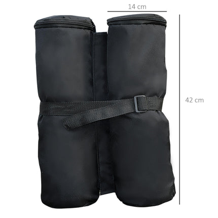 4pcs Gazebo Leg Weight Sand Bags for Marquee Tent Canopy - Black