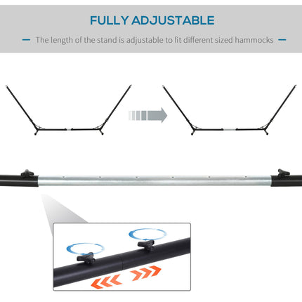 Adjustable 3.1–3.8m Universal Metal Hammock Stand for Garden Camping Patio – Black