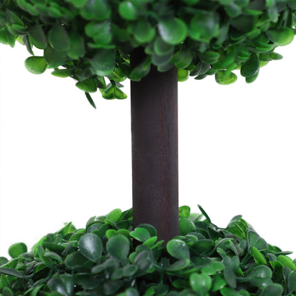 Set of 2 Artificial Boxwood Ball Topiary Trees 112cm - Green