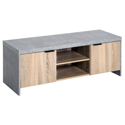 Wooden 1.2M TV Stand Cabinet with Storage for DVD CD Media - Grey