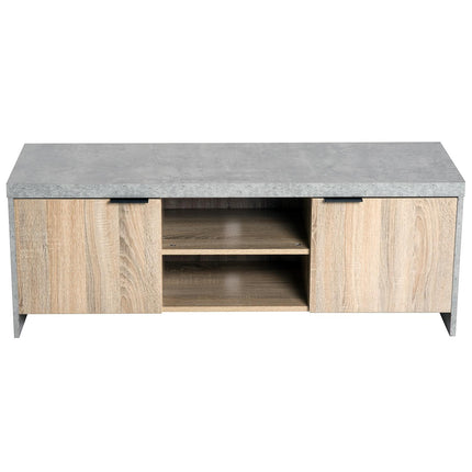 Wooden 1.2M TV Stand Cabinet with Storage for DVD CD Media - Grey