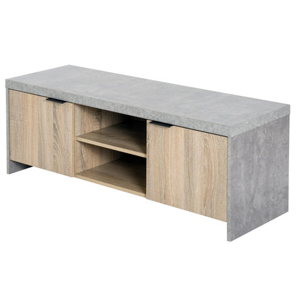 Wooden 1.2M TV Stand Cabinet with Storage for DVD CD Media - Grey