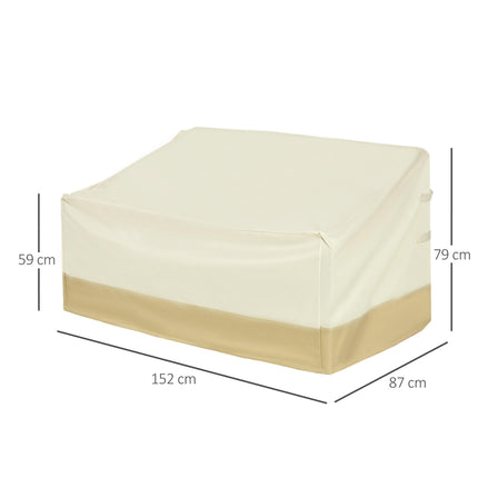 Waterproof 3 Seat Rattan Patio Furniture Cover 600D Oxford Cloth - Beige and Coffee