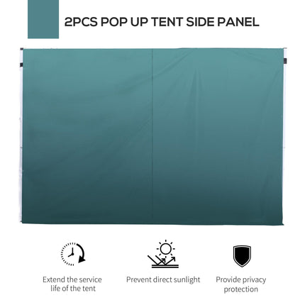 3m Gazebo Exchangeable Side Panels with Windows - Green