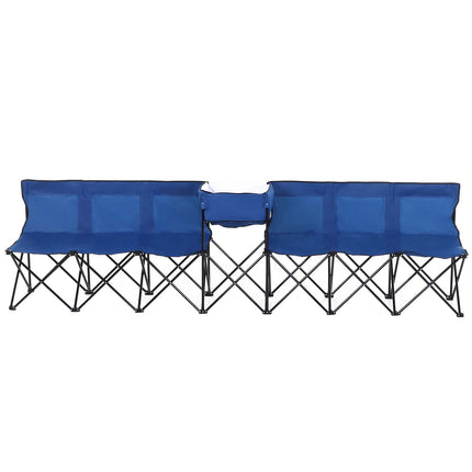 6 Seat Folding Sports Bench Portable Sports Team Bench Spectator Chair with Cool