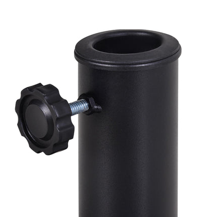 9kg Half Round Resin Parasol Base with Floral Design for Φ3.8cm & Φ4.8cm Umbrella Rod - Black