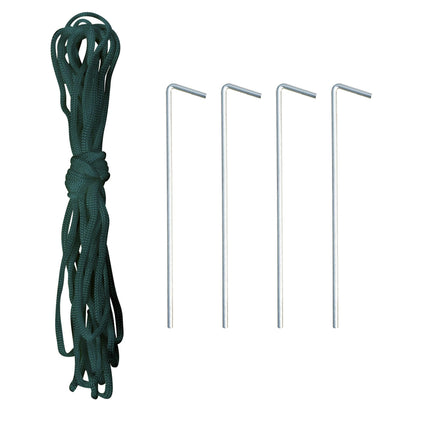 4 Piece Polytunnel Greenhouse with Galvanised Steel Frame 3.95x1.95x1.9m - Green