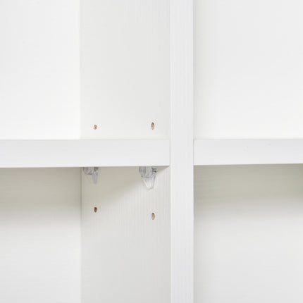 480 CD 312 DVD Storage Shelf Rack with 4 Adjustable Shelves Wooden Bookcase Display Unit - White