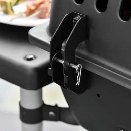 2 Burner Propane Gas Barbecue Grill with Side Shelves - Black