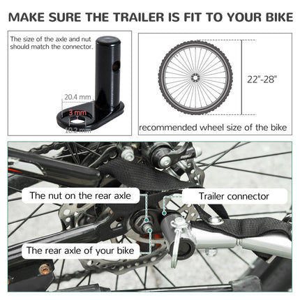 Folding Dog Bike Trailer with Removable Cover and Jogger Function - Red