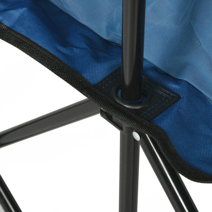 6 Seater Folding Sports Bench with Removable Cup Holders - Blue