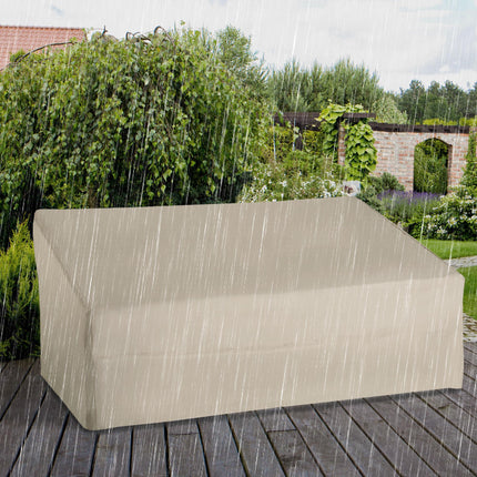 3 Seat Waterproof Oxford Cloth Sofa Cover with Fixing Bands - Beige