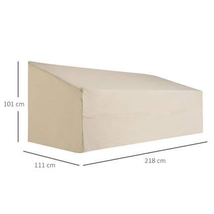 3 Seat Waterproof Oxford Cloth Sofa Cover with Fixing Bands - Beige