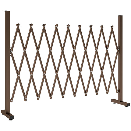Expanding Trellis Fence, Freestanding Movable Fence, Foldable Garden Screen Panel, 250 x 103.5 cm, Dark Brown