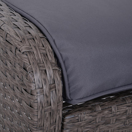 5 Piece Rattan Garden Furniture Set With Cushions - Dark Grey