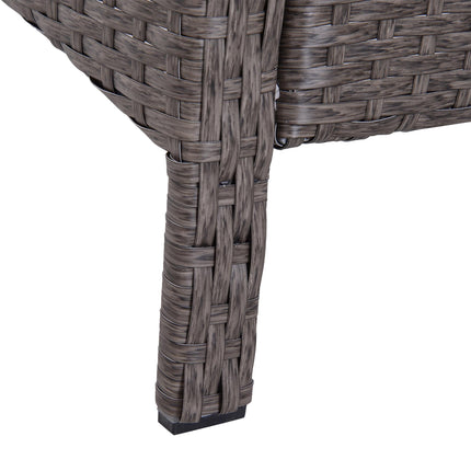 5 Piece Rattan Garden Furniture Set With Cushions - Dark Grey