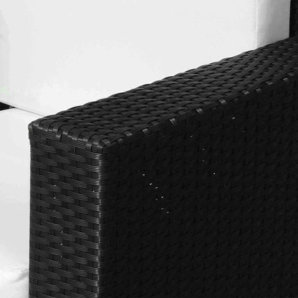 1 Seater Rattan Garden Armchair with Fire Resistant Cushion - Black