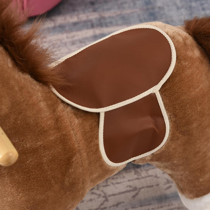 Kids Classic Rocking Horse, with Moving Mouth, Neighing Sounds, Brown