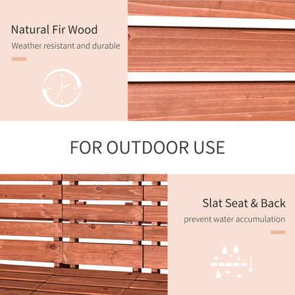 3 Seater Convertible Garden Bench with Middle Table Fir Wood - Natural