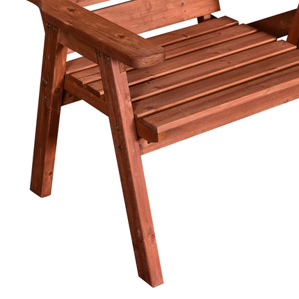 3 Seater Convertible Garden Bench with Middle Table Fir Wood - Natural