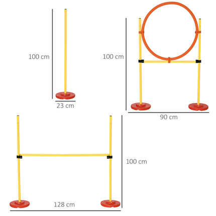 Dogs 3-Course Plastic Agility Set with Carry Bag - Yellow