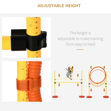 Dogs 3-Course Plastic Agility Set with Carry Bag - Yellow