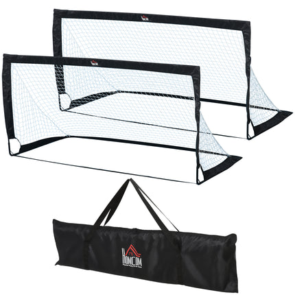 Steel Frame Weather Resistant Football Goal 186x90x89 cm - Black
