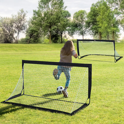 Steel Frame Weather Resistant Football Goal 186x90x89 cm - Black