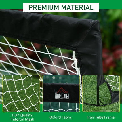 Steel Frame Weather Resistant Football Goal 186x90x89 cm - Black