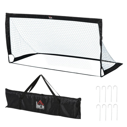 Steel Frame Weather Resistant Football Goal 186x90x89 cm - Black