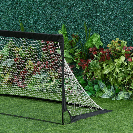 Steel Frame Weather Resistant Football Goal 186x90x89 cm - Black