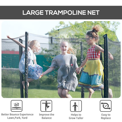 8ft Trampoline Replacement Safety Net - Black