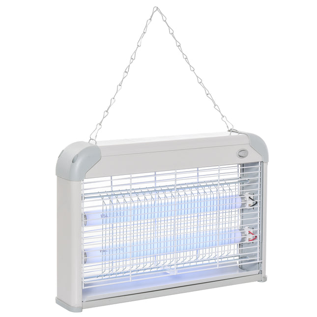 20W Electric Fly Mosquito Killer Bug Zapper Free Standing & Wall Hanging - Grey