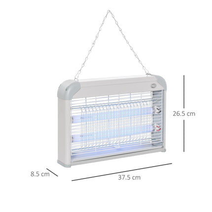 20W Electric Fly Mosquito Killer Bug Zapper Free Standing & Wall Hanging - Grey