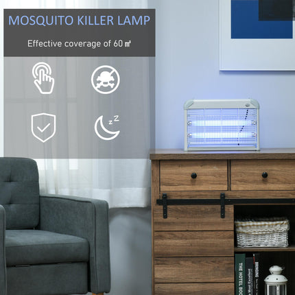 20W Electric Fly Mosquito Killer Bug Zapper Free Standing & Wall Hanging - Grey