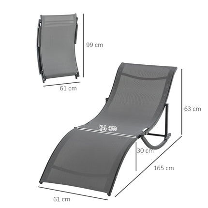 Set of 2 S-shaped Foldable Lounge Chair Sun Lounger Reclining Outdoor Chair for