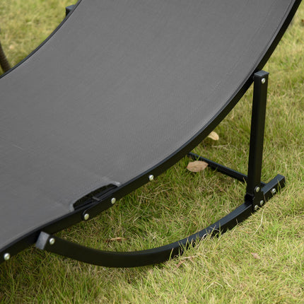 Set of 2 S-shaped Foldable Lounge Chair Sun Lounger Reclining Outdoor Chair for