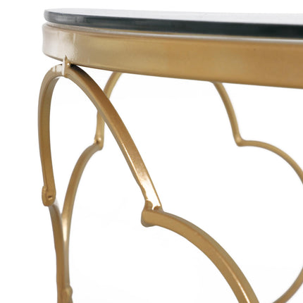 Nesting Tables Set of 2, Modern Stacking Side End Table with Tempered Glass Top,