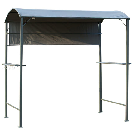 2.2 x 1.4m BBQ Shelter, Outdoor Grill Gazebo Canopy with Shelves, Hanging Hooks,