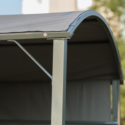 2.2 x 1.4m BBQ Shelter, Outdoor Grill Gazebo Canopy with Shelves, Hanging Hooks,