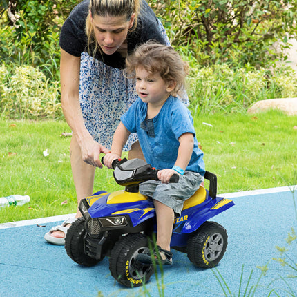 Toddlers Sound Effect Quad Bike Walker PP with Storage - Yellow/Blue
