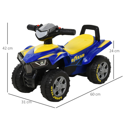 Toddlers Sound Effect Quad Bike Walker PP with Storage - Yellow/Blue