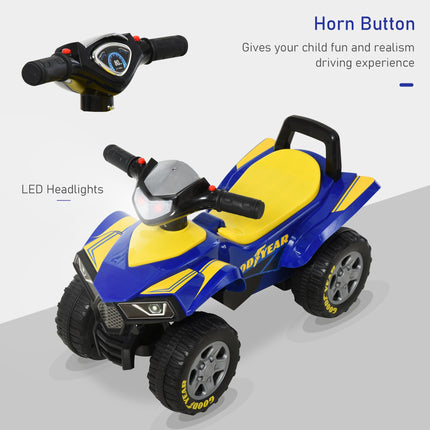 Toddlers Sound Effect Quad Bike Walker PP with Storage - Yellow/Blue