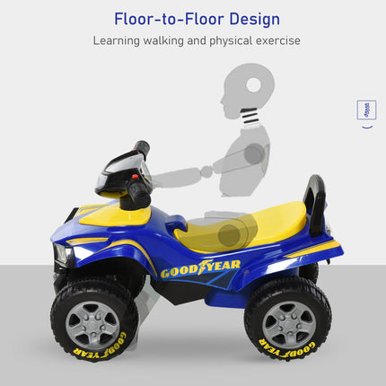 Toddlers Sound Effect Quad Bike Walker PP with Storage - Yellow/Blue