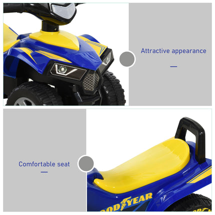 Toddlers Sound Effect Quad Bike Walker PP with Storage - Yellow/Blue