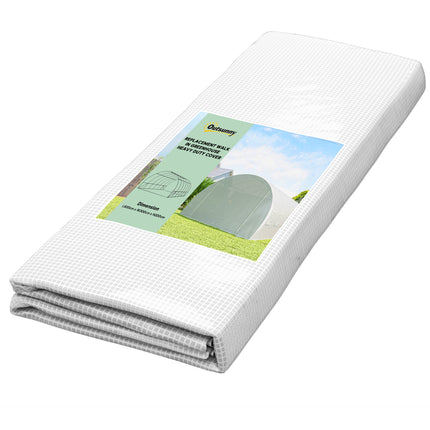 Greenhouse Replacement Cover with Roll-Up Windows and Door 6x3x2m - White
