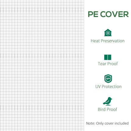 Greenhouse Replacement Cover with Roll-Up Windows and Door 6x3x2m - White