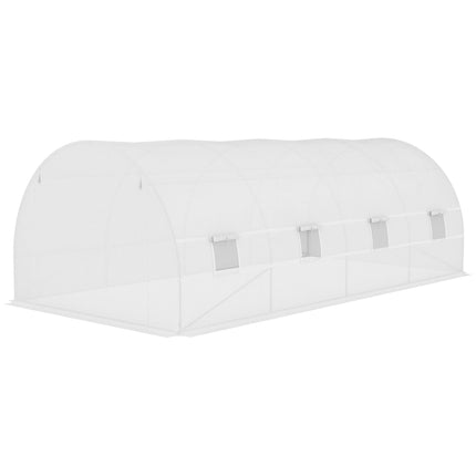 Greenhouse Replacement Cover with Roll-Up Windows and Door 6x3x2m - White