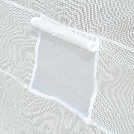 Greenhouse Replacement Cover with Roll-Up Windows and Door 6x3x2m - White